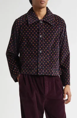 Bode Bode McAllister Corduroy Jacket in Purple — Men Autumn burgundy Outerwear