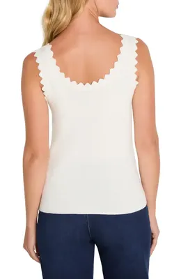 NIC+ZOE NIC+ZOE Scallop Sweater Tank in Classic Cream — Women Spring white Tops