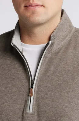johnnie-O johnnie-O Sully Quarter Zip Pullover in Maple — Men Autumn grey Tops