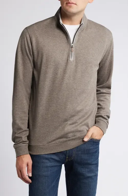 johnnie-O johnnie-O Sully Quarter Zip Pullover in Maple — Men Autumn grey Tops