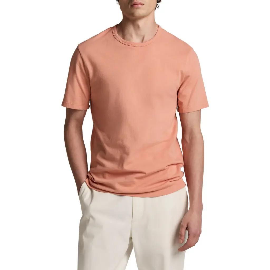 Vince Vince Solid T-Shirt in Washed Sunset Peak — Men Spring pink Tops