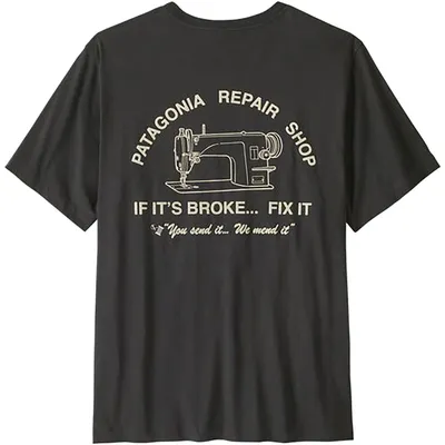 Patagonia Patagonia Repair Shop T-Shirt in Ink Black — Unisex Winter black Tops