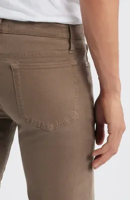 FRAME FRAME L'Homme Slim Fit Five-Pocket Twill Pants in Latte Brown — Men Autumn grey Pants