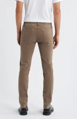 FRAME FRAME L'Homme Slim Fit Five-Pocket Twill Pants in Latte Brown — Men Autumn grey Pants