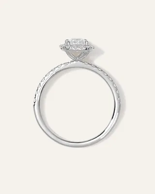 Quince Quince Women's Lab Grown Diamond Emerald Halo Pave Engagement Ring 1.50ct in White Gold — Women Summer white Accessories