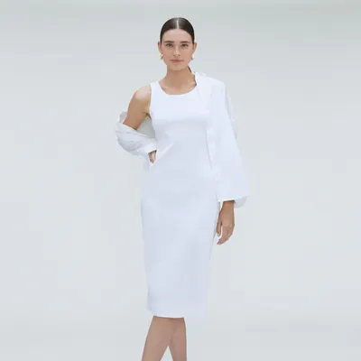 Everlane Everlane '90s Rib Dress in White — Winter white Mini Dresses