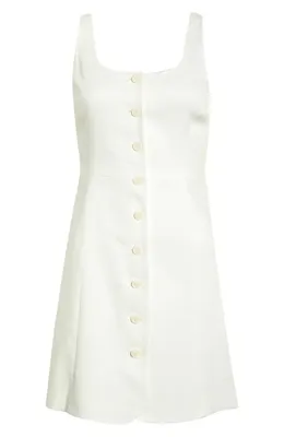 Theory Theory Sculpted Linen Minidress in Ivory — Women Winter white Mini Dresses