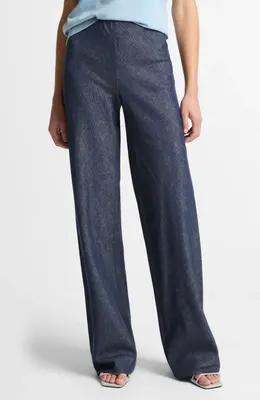 Vince Vince Colette Wide Leg Chambray Pants in Indigo — Women Winter navy Pants