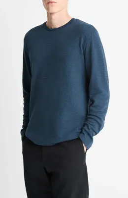Vince Vince Striped Double Knit T-Shirt in Clear Lake/Rapids — Men Summer blue Tops