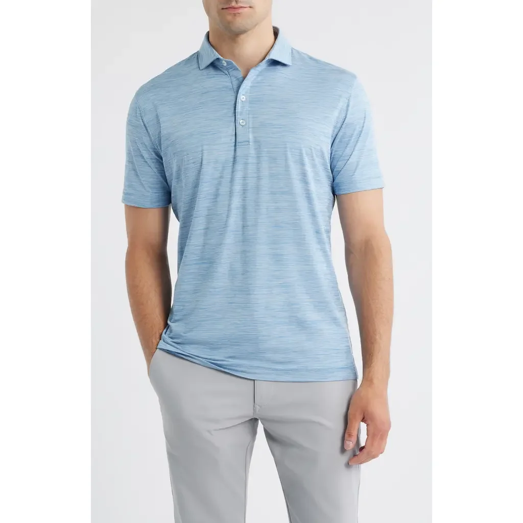 johnnie-O johnnie-O Huron PREP-FORMANCE Polo in Tide — Men Summer silver Tops