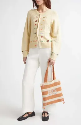 Bode Bode Linen Sailor Trousers in White — Women Winter white Pants