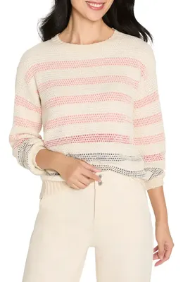 NIC+ZOE NIC+ZOE Scandi Stripe Sweater in Neutral Multi — Women Spring ivory Tops
