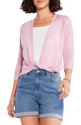 NIC+ZOE NIC+ZOE 4-Way Convertible Linen Blend Cardigan in Pink Hue — Women Spring pink Tops