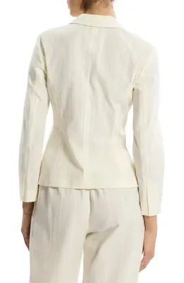 Theory Theory Shrunken Organic Cotton Blazer in Ivory — Women Spring white Blazers