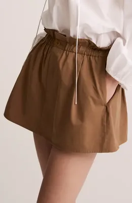 Vince Vince Mid Rise Pull-On Skort in Almondine — Women Autumn camel