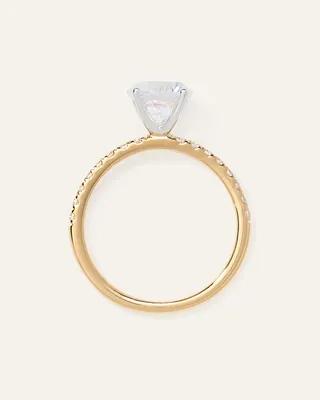 Quince Quince Women's Lab Grown Diamond Round Petite Pave Engagement Ring 1.50ct in Yellow Gold — Women Autumn gold Accessories