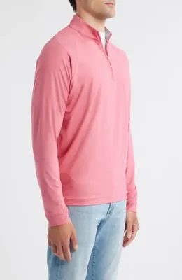 johnnie-O johnnie-O Freeborne PREP-FORMANCE Quarter Zip Pullover in Azalea — Men Spring pink Tops