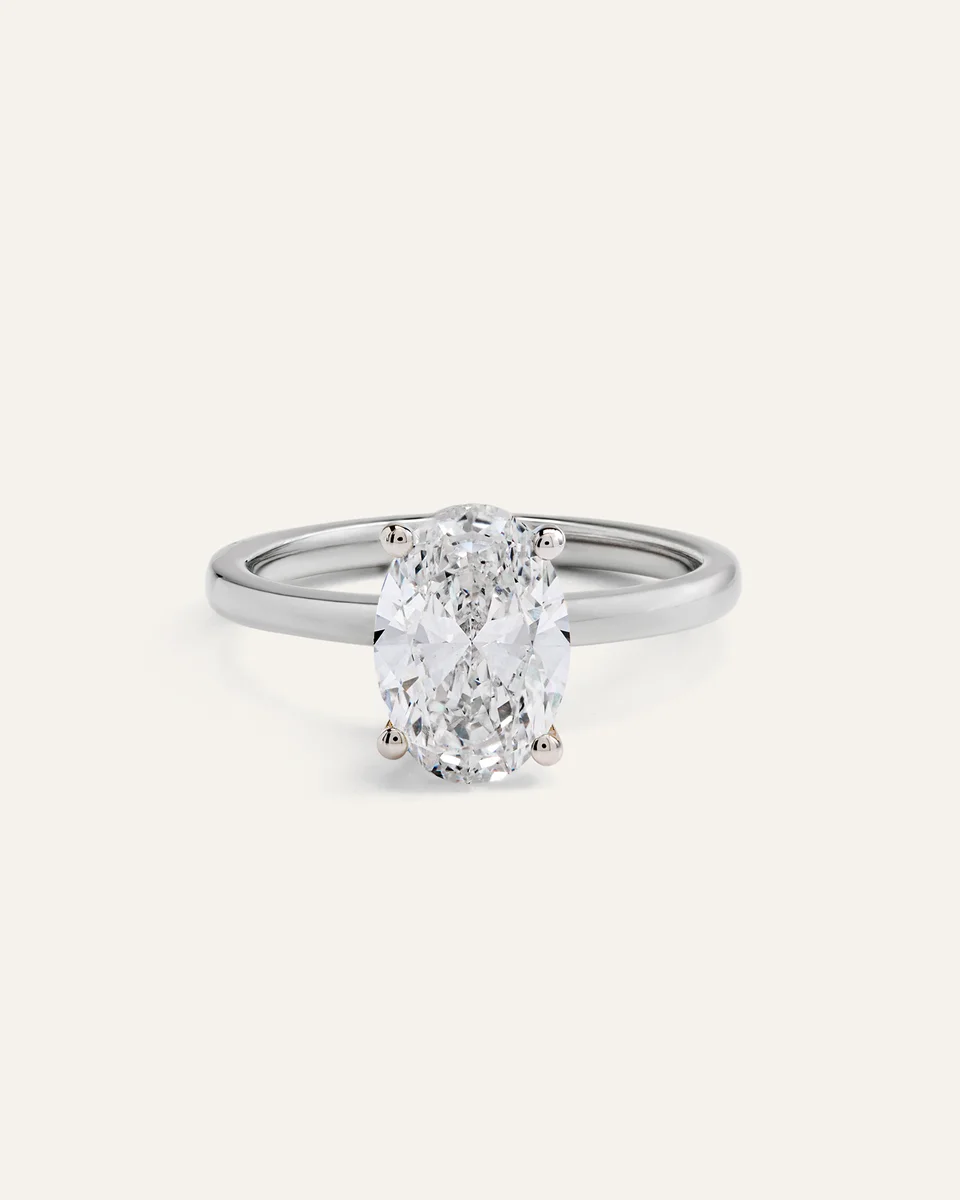 Quince Quince Women's Lab Grown Diamond Oval Comfort Fit Engagement Ring 2ct in Platinum — Women Summer white Accessories