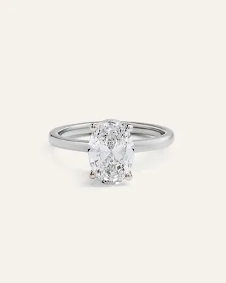 Quince Quince Women's Lab Grown Diamond Oval Comfort Fit Engagement Ring 2ct in Platinum — Women Summer white Accessories