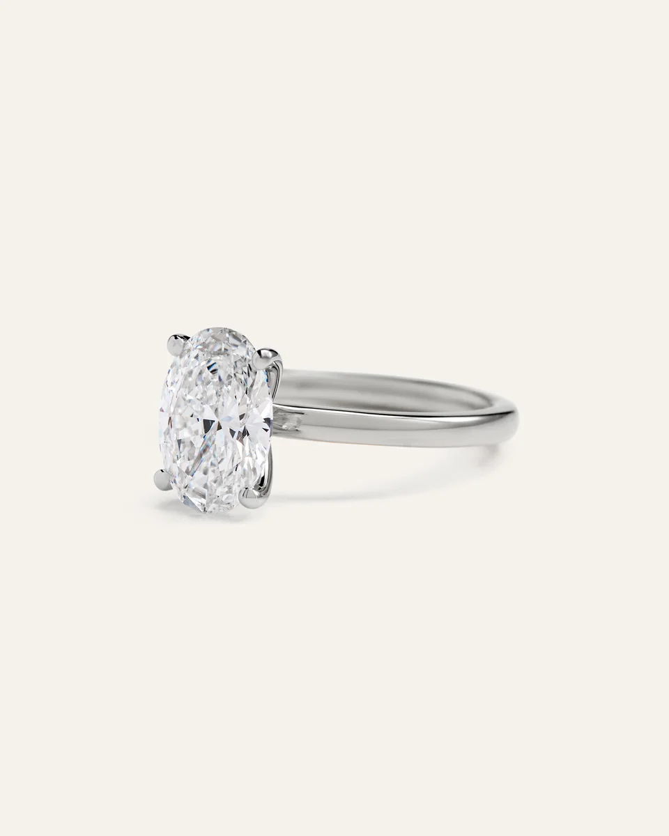 Quince Quince Women's Lab Grown Diamond Oval Comfort Fit Engagement Ring 2ct in Platinum — Women Summer white Accessories