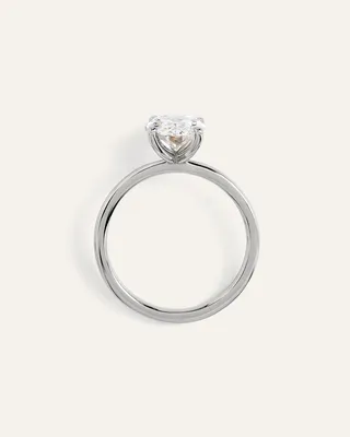 Quince Quince Women's Lab Grown Diamond Oval Comfort Fit Engagement Ring 2ct in Platinum — Women Summer white Accessories