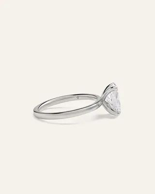 Quince Quince Women's Lab Grown Diamond Oval Comfort Fit Engagement Ring 2ct in Platinum — Women Summer white Accessories