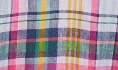 Boden Boden Erma Madras Linen Maxi Dress in Blue Pink And Green Madras — Women Spring red Dresses