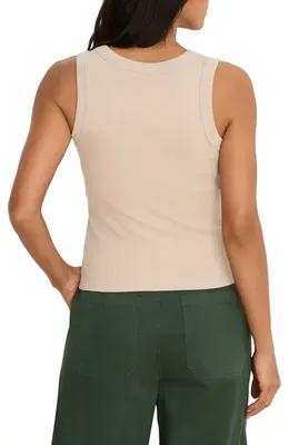NIC+ZOE NIC+ZOE Perfect Knit Scoop Neck Tank in Macadamia — Women Autumn beige Tops