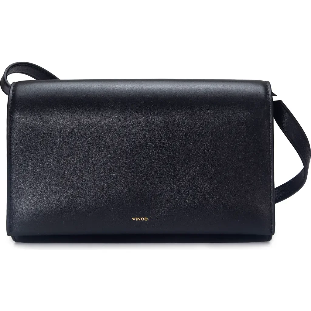 Vince Vince Leather Crossbody Wallet in Black — Women Winter black Accessories
