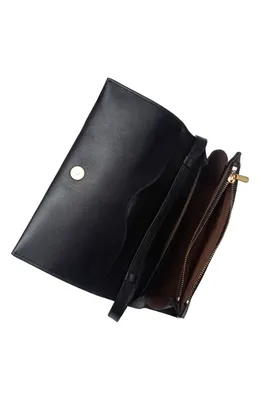 Vince Vince Leather Crossbody Wallet in Black — Women Winter black Accessories