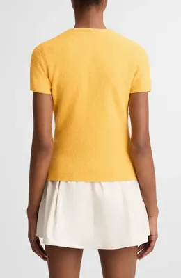 Vince Vince Texture Crewneck Sweater in Apricot — Women Spring beige Sweaters & Knits