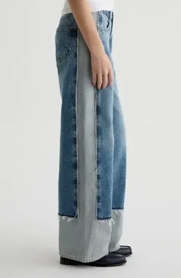 AG Adria Low Rise Baggy Wide Leg Jeans in 13 Years Otherworldly — Women Summer blue Pants