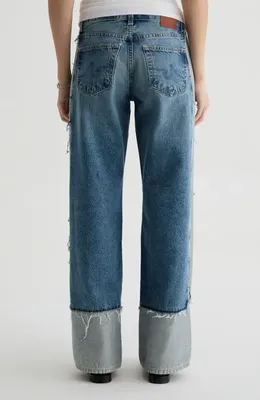 AG Adria Low Rise Baggy Wide Leg Jeans in 13 Years Otherworldly — Women Summer blue Pants