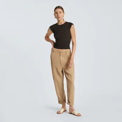 Everlane Everlane Chino Pant, Buttersoft, Dark Khaki in Dark Khaki — Autumn camel Trousers & Chinos