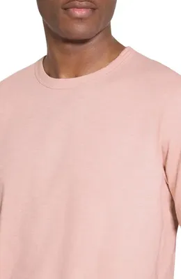 Theory Theory Essential in Cosmos Slub Cotton Tee in Chalk Pink — Men Spring pink T-Shirts & Tees
