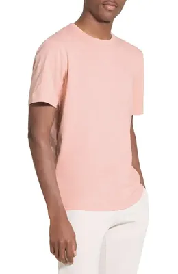 Theory Theory Essential in Cosmos Slub Cotton Tee in Chalk Pink — Men Spring pink T-Shirts & Tees