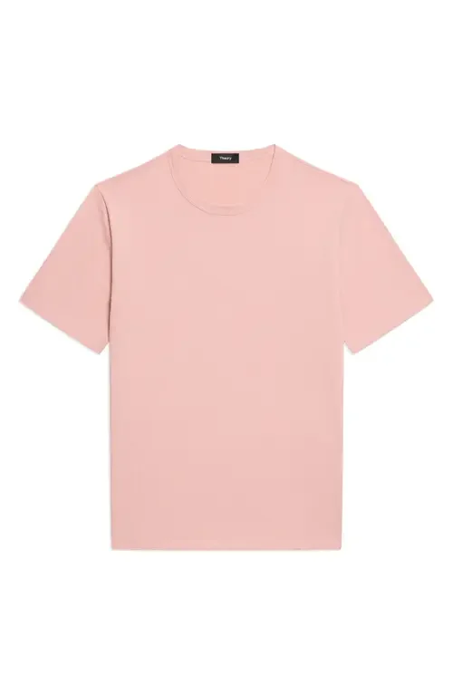Theory Theory Essential in Cosmos Slub Cotton Tee in Chalk Pink — Men Spring pink T-Shirts & Tees