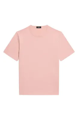 Theory Theory Essential in Cosmos Slub Cotton Tee in Chalk Pink — Men Spring pink T-Shirts & Tees