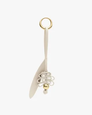 Cuyana Serpentina Keychain - Ecru / One Size in ivory — Autumn ivory Bags