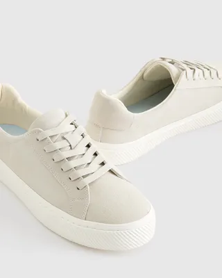Quince Quince | Women's Italian Suede Everyday Sneaker in Almond — Women Spring beige Accessories