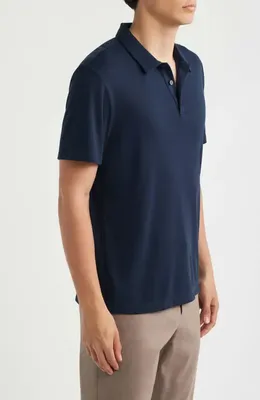 Theory Theory Bron in Anemone Milano Polo in Baltic — Men Winter navy Polos