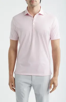 johnnie-O johnnie-O Elba Top Shelf Cotton Blend Piqué Polo in Pamplemousse — Men Spring white Tops