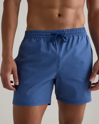 Quince Quince | Men's Italian Swim Trunks 5.5" in Navy Tonal Stripe — Men Winter navy Swimwear