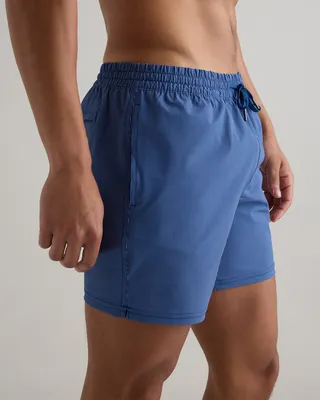 Quince Quince | Men's Italian Swim Trunks 5.5" in Navy Tonal Stripe — Men Winter navy Swimwear
