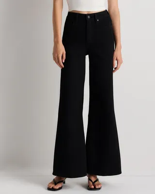 Quince Quince | Women's Bella Stretch Palazzo Jeans in Black — Women Winter black Jeans & Denim