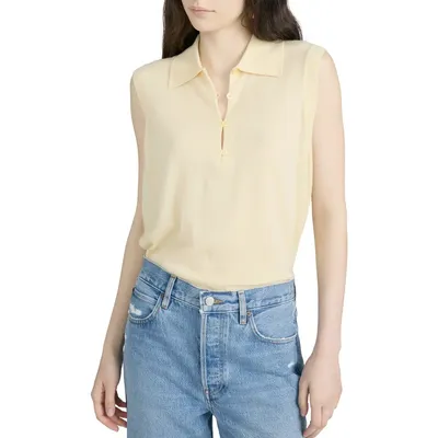 FRAME FRAME The Cashmere Tank in Lemon — Women Spring ivory Tops