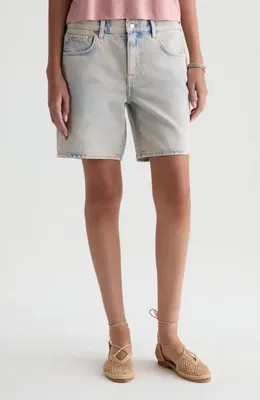 AG AG Ex-Boyfriend Mid Thigh Denim Shorts in Mojave Pink — Women Spring pink Shorts