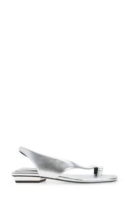 rag & bone rag & bone Liv Flat Sandal in Silver — Women Winter silver Shoes