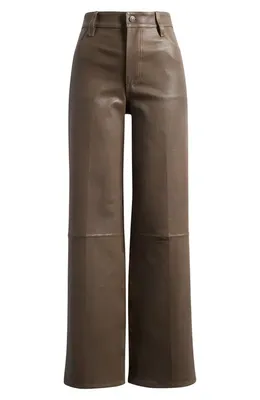 FRAME FRAME Le Slim Palazzo Leather Pants in Cork — Women Autumn brown Pants