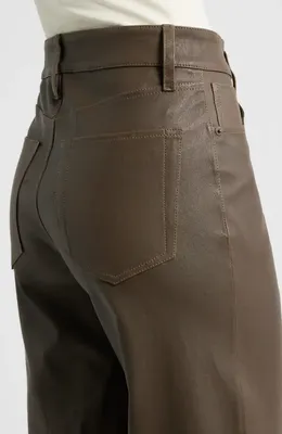 FRAME FRAME Le Slim Palazzo Leather Pants in Cork — Women Autumn brown Pants
